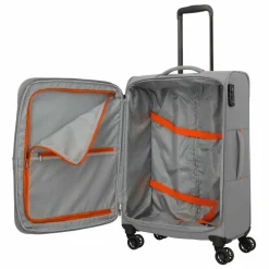 Travelite Weichgepäck|4-Rollen Koffer<Umbria 4 Rollen Trolley M 67 cm mit Dehnfalte smoky grey