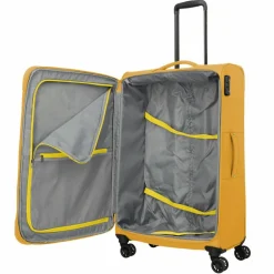 Travelite Weichgepäck|4-Rollen Koffer<Umbria 4 Rollen Trolley L 77 cm mit Dehnfalte golden glow