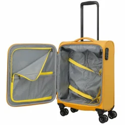 Travelite Weichgepäck Kabinengepäck|4-Rollen Kabinentrolleys<Umbria 4 Rollen Kabinentrolley S 55 cm golden glow