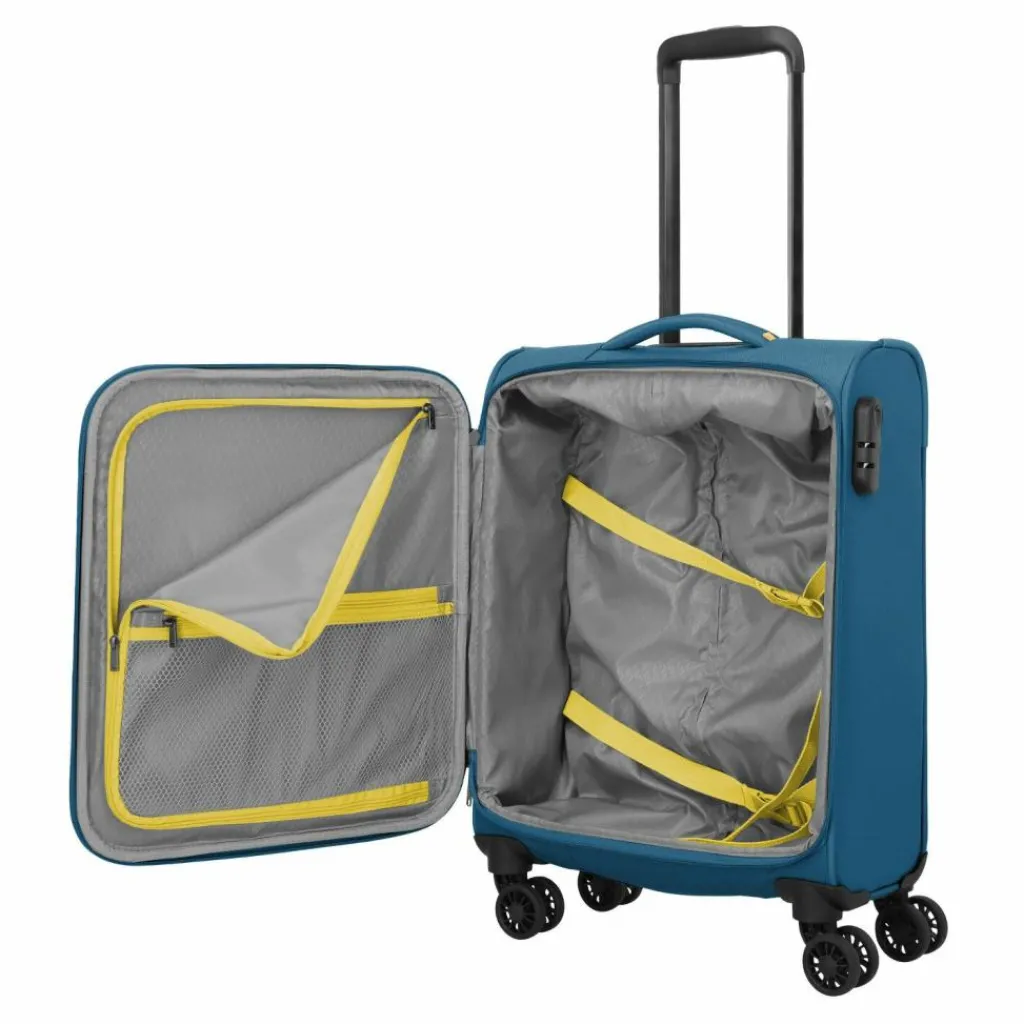 Travelite Weichgepäck Kabinengepäck|4-Rollen Kabinentrolleys<Umbria 4 Rollen Kabinentrolley S 55 cm petrol