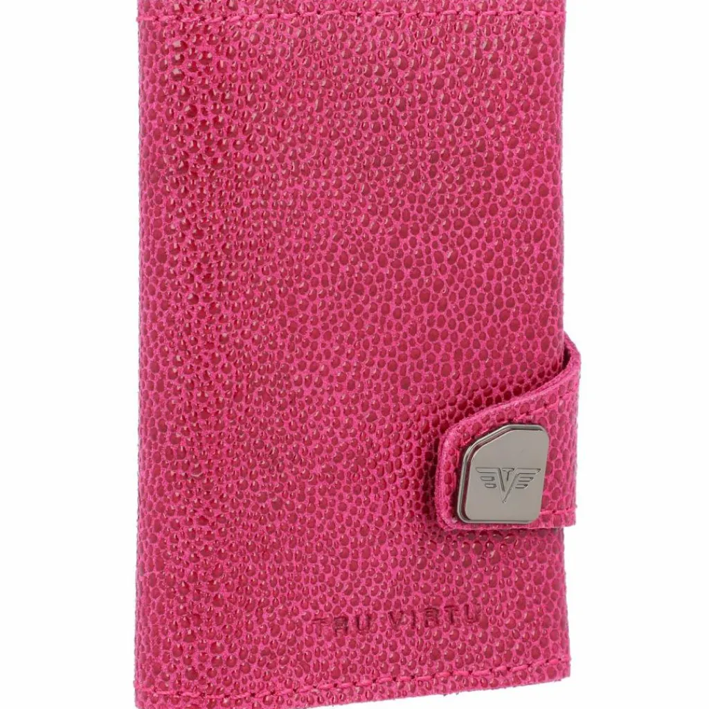 Tru Virtu Visitenkartenetuis<Click & Slide Kreditkartenetui Geldbörse RFID Leder 6,5 cm fuchsia-silver