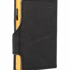 Tru Virtu Visitenkartenetuis<Click & Slide Kreditkartenetui RFID Leder 6,5 cm black-yell-gold