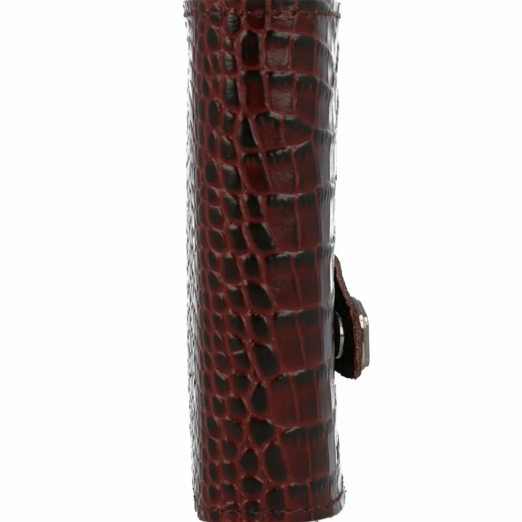 Tru Virtu Visitenkartenetuis<Click & Slide Kreditkartenetui Geldbörse RFID Leder 6,5 cm brown-silver