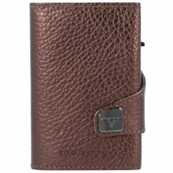 Hot Tru Virtu Click & Slide Kreditkartenetui RFID Leder 6,5 cm metallic-brown