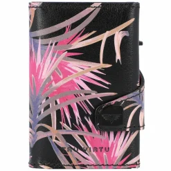 Tru Virtu Click & Slide Kreditkartenetui RFID Leder 6,5 cm flower-black