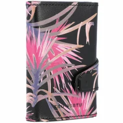 Tru Virtu Click & Slide Kreditkartenetui RFID Leder 6,5 cm flower-black
