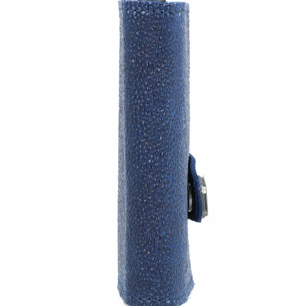 Tru Virtu Visitenkartenetuis<Click & Slide Kreditkartenetui Geldbörse RFID Leder 6,5 cm blue-titan