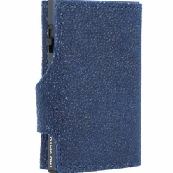 Tru Virtu Visitenkartenetuis<Click & Slide Kreditkartenetui Geldbörse RFID Leder 6,5 cm blue-titan