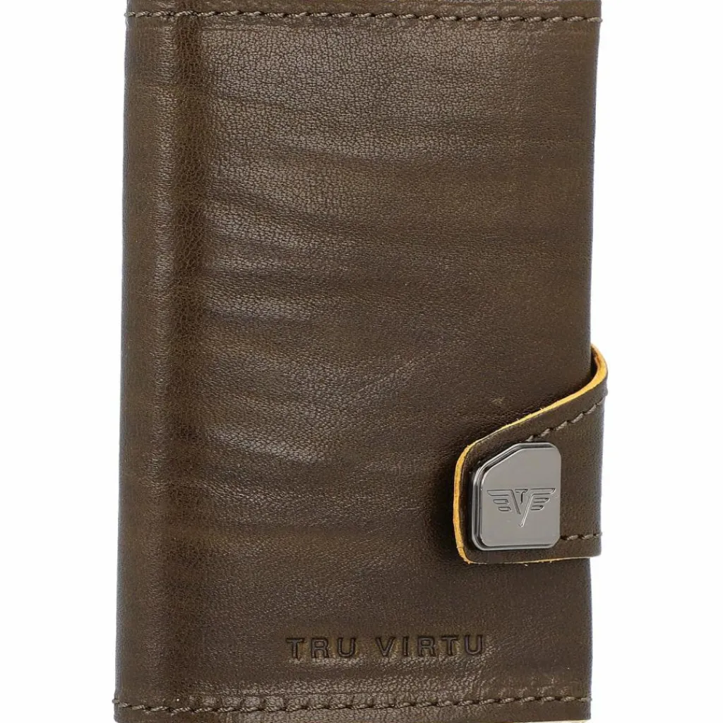 Sale Tru Virtu Click & Slide Kreditkartenetui RFID Leder 6,5 cm mossgreen-y-gol