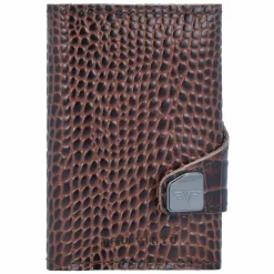 Clearance Tru Virtu Click & Slide Kreditkartenetui Geldbörse RFID Leder 6,5 cm Aluminium Core silver