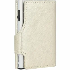 Outlet Tru Virtu Click & Slide Kreditkartenetui Geldbörse RFID Leder 6,5 cm Aluminium Core silver