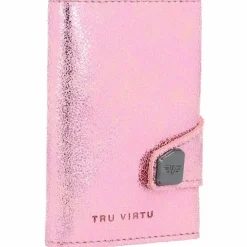 Outlet Tru Virtu Click & Slide Kreditkartenetui RFID Leder 6,5 cm rosé-silver