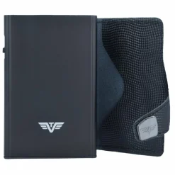 Discount Tru Virtu Click & Slide Kreditkartenetui Geldbörse RFID Leder 6,5 cm Aluminium Core black