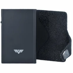 Tru Virtu Click & Slide Sting Kreditkartenetui Geldbörse Leder 6,5 cm Aluminium Core black