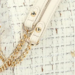 Clearance Valentino Tweed Schultertasche 26 cm off wh-multi