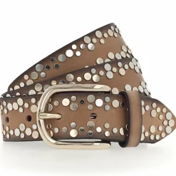 Vanzetti Damengürtel<Nietengürtel Leder camel