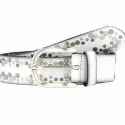 Vanzetti Damengürtel<Nietengürtel Leder offwhite