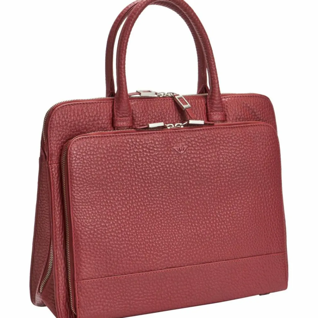 Voi Henkeltaschen<Hirsch Danielle Handtasche Leder 39 cm Laptopfach granat