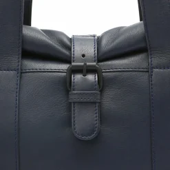 Voi Schultertaschen<4Seasons Schultertasche Leder 32 cm blau