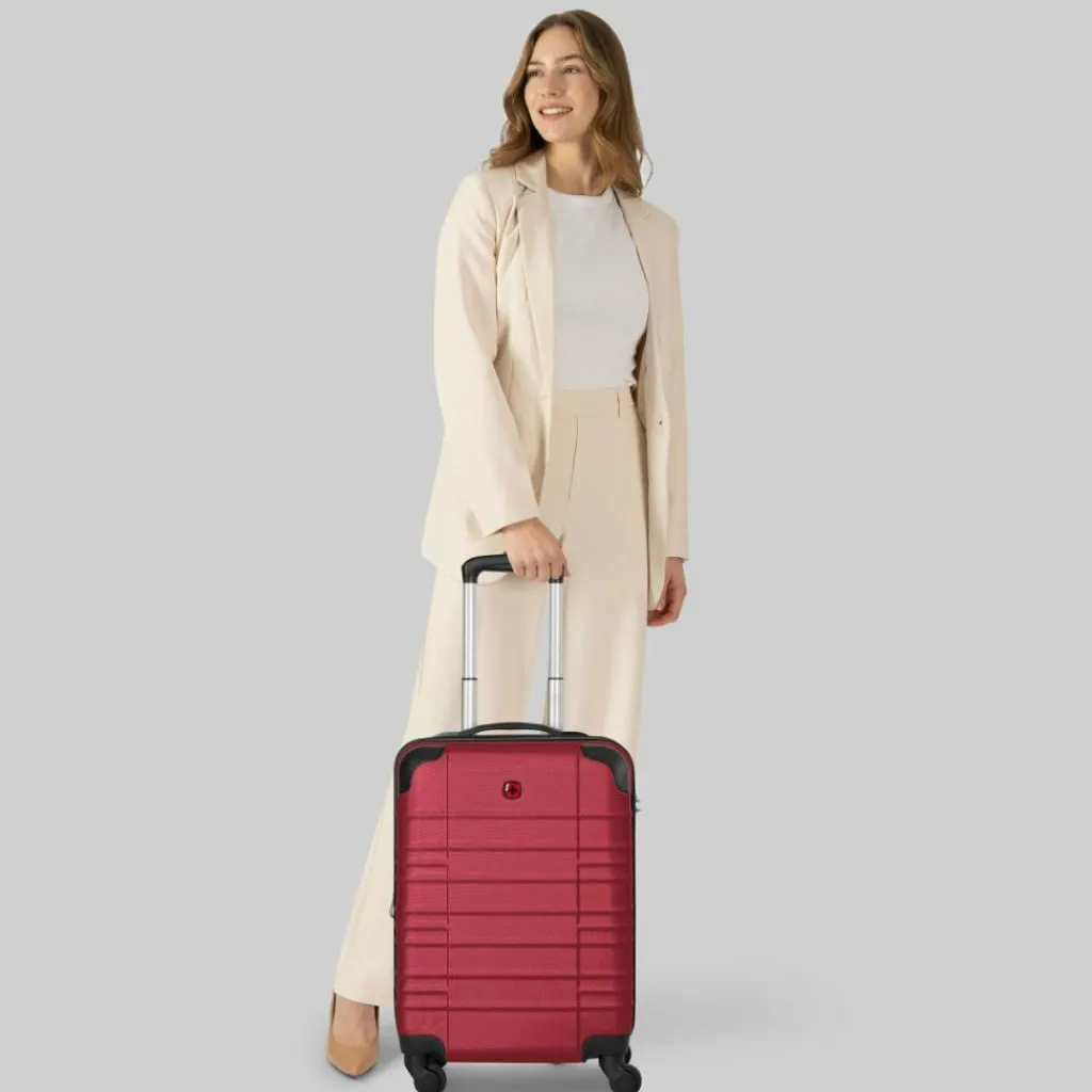 Clearance Wenger Amplar Evo 4 Rollen Kabinentrolley S 53 cm mit Dehnfalte ruby