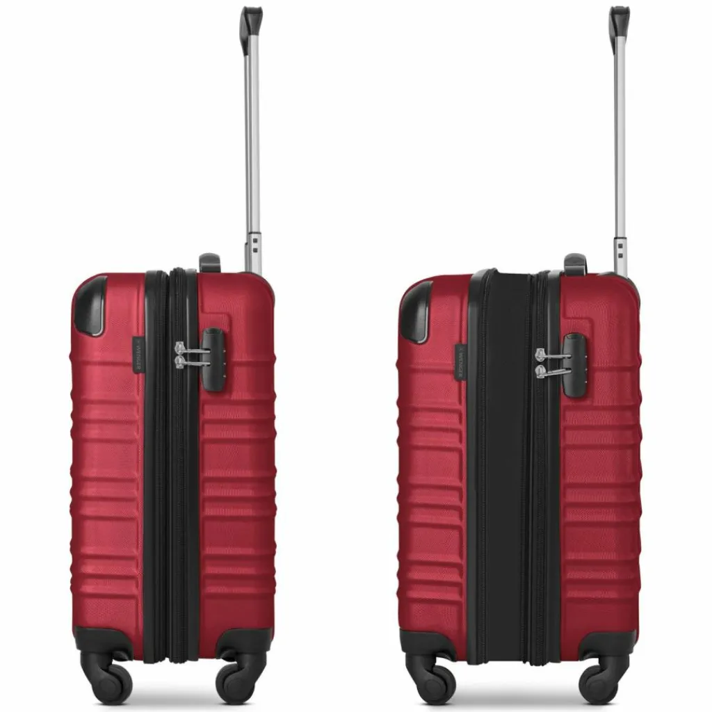 Clearance Wenger Amplar Evo 4 Rollen Kabinentrolley S 53 cm mit Dehnfalte ruby