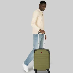 Hot Wenger Amplar Evo 4 Rollen Kabinentrolley S 53 cm mit Dehnfalte olive