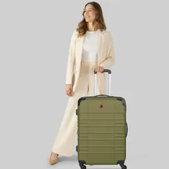 Wenger Hartgepäck|4-Rollen Koffer<Amplar Evo 4 Rollen Trolley M 65 cm mit Dehnfalte olive