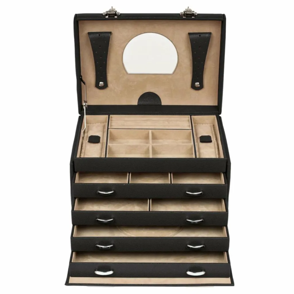 Windrose Beluga Schmuckkasten Leder 26.5 cm