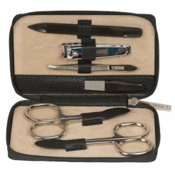 Windrose Beluga Schmuckkasten Leder 13 cm