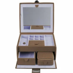 Windrose Schmuckkästen<Corbello Schmuckkoffer 21,5 cm mocca