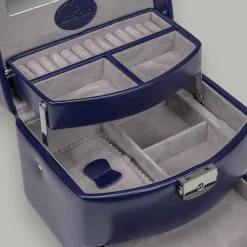 Hot Windrose Merino Schmuckkasten 14 cm dunkelblau