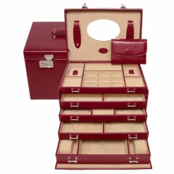 Windrose Schmuckkästen<Merino Schmuckkasten 33 cm rot