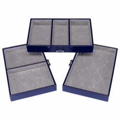 Windrose Schmuckkästen<Merino Schmuckkoffer 24,5 cm dunkelblau