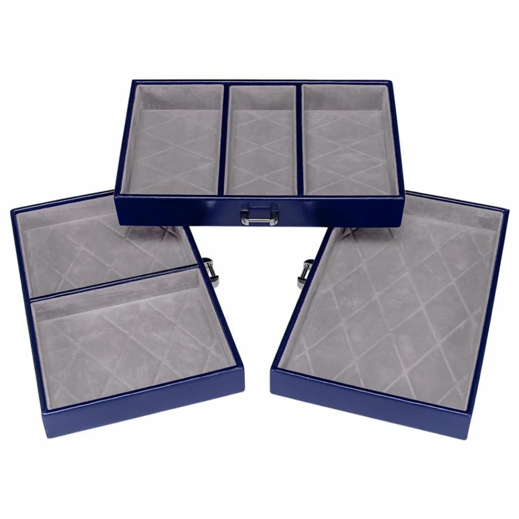 Windrose Schmuckkästen<Merino Schmuckkoffer 24,5 cm dunkelblau